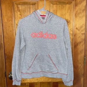 Small grey and pink adidas hoodie